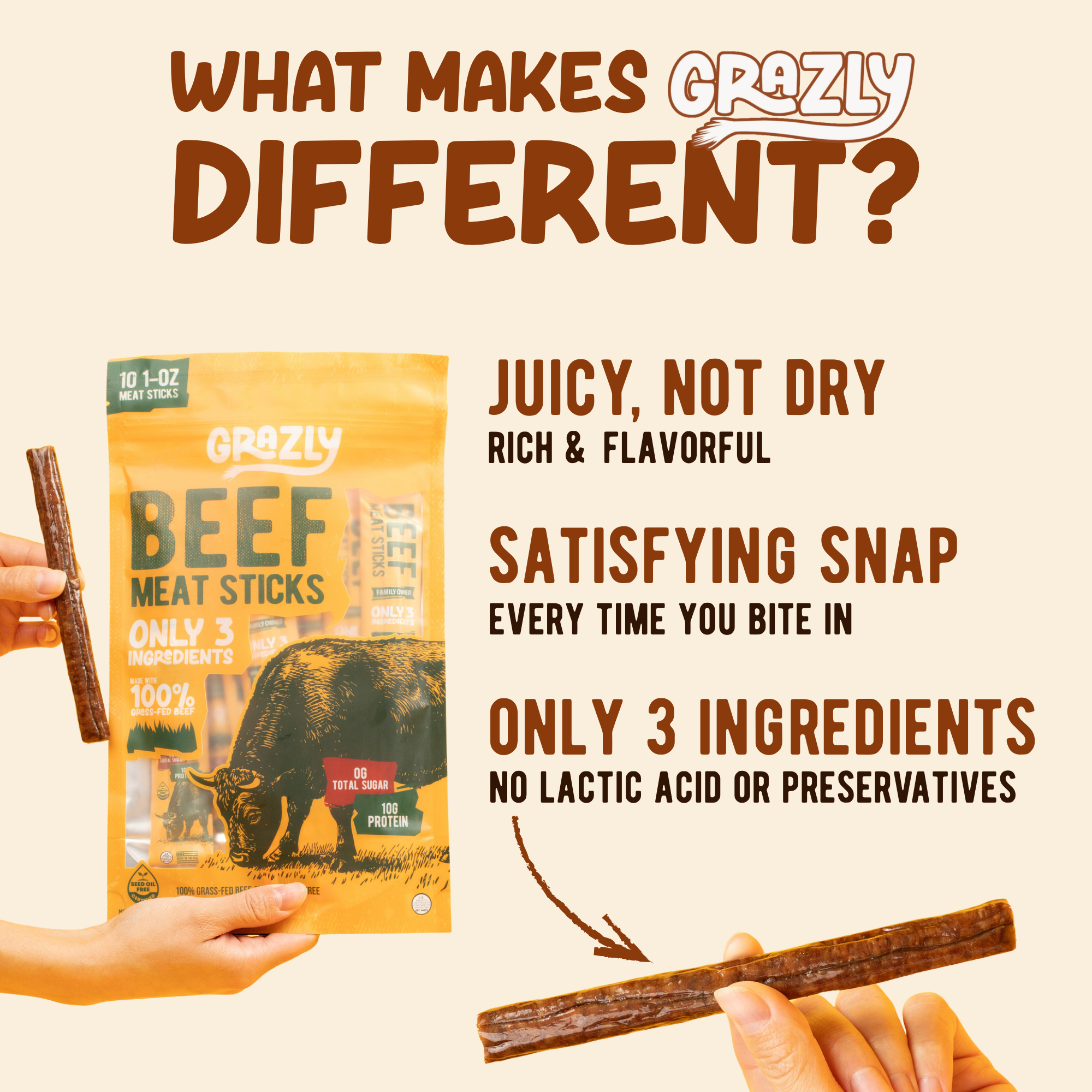 Plain Beef Meat Sticks - New Customer Deal