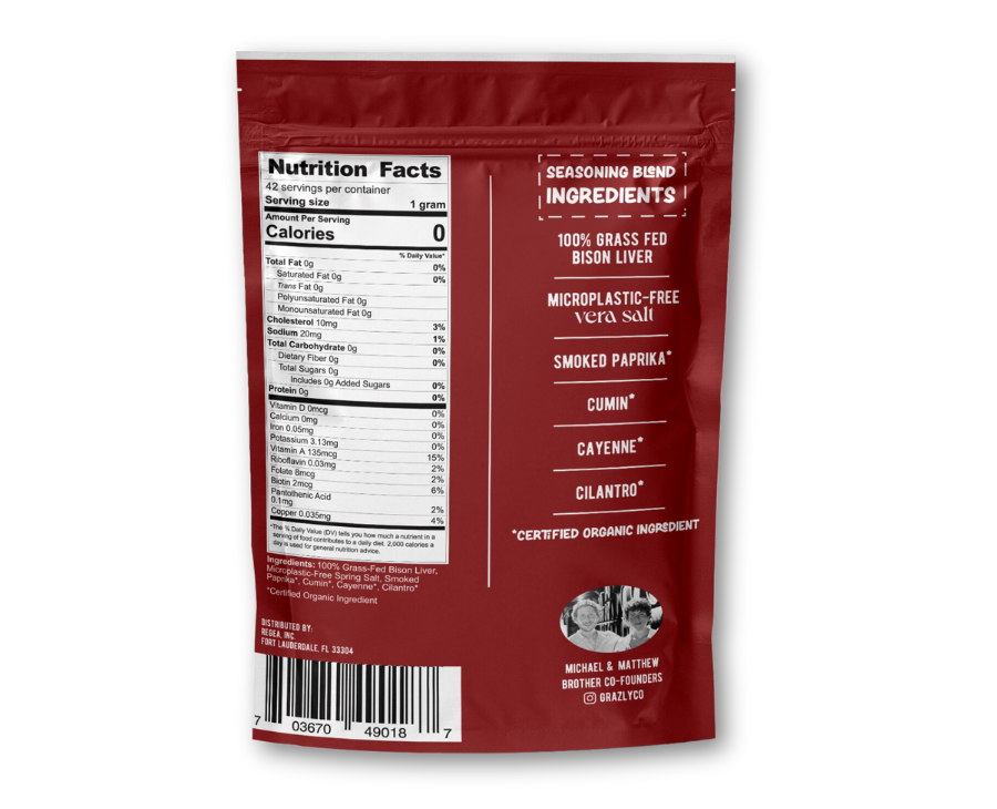 Bison Liver Seasoning Powder - 100% Grass-Fed & Regenerative