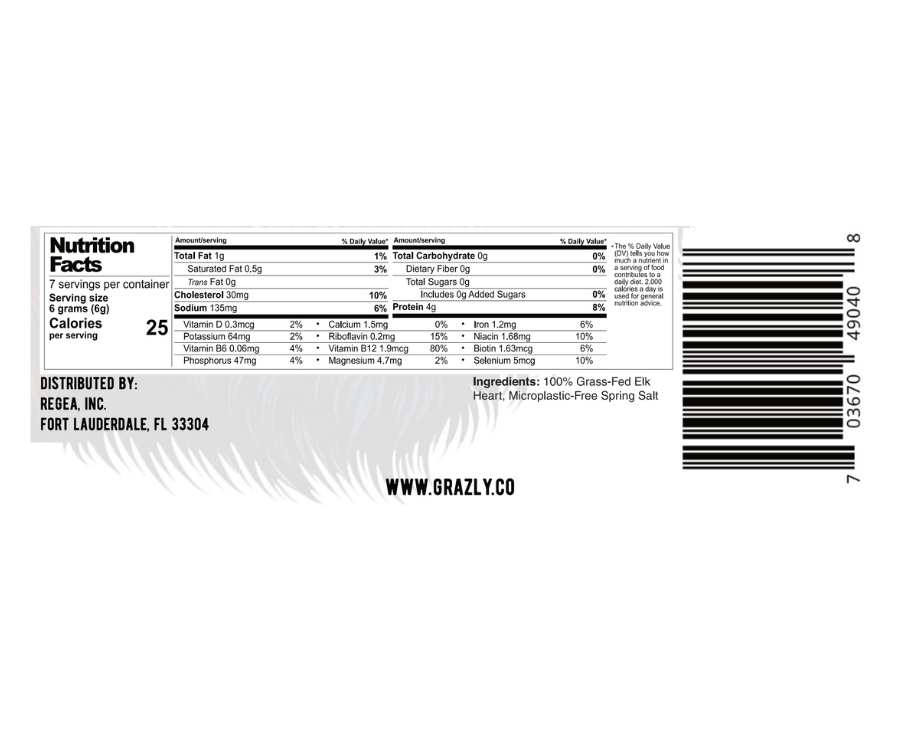 Elk Heart Crisps - 100% Grass-Fed/Finished