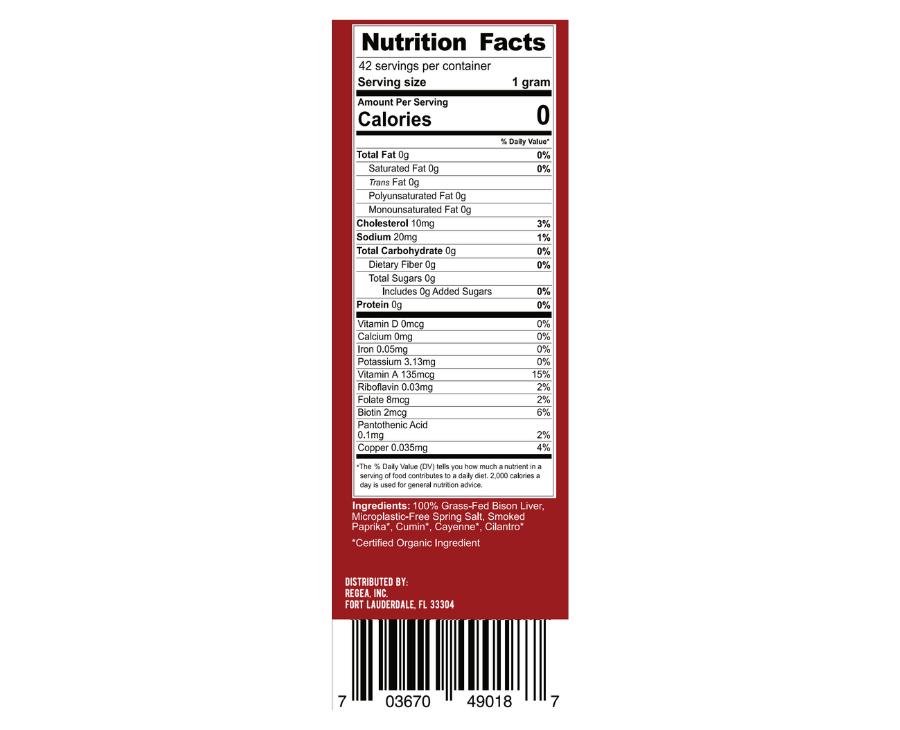 Bison Liver Seasoning Powder - 100% Grass-Fed & Regenerative