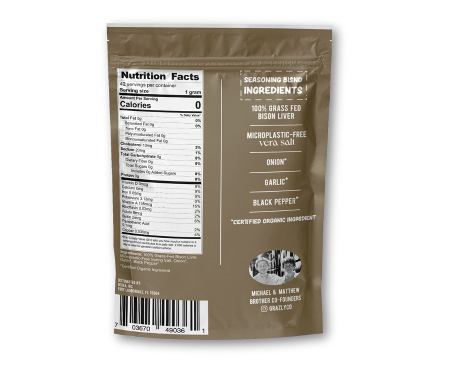 Bison Liver Seasoning Powder - 100% Grass-Fed & Regenerative