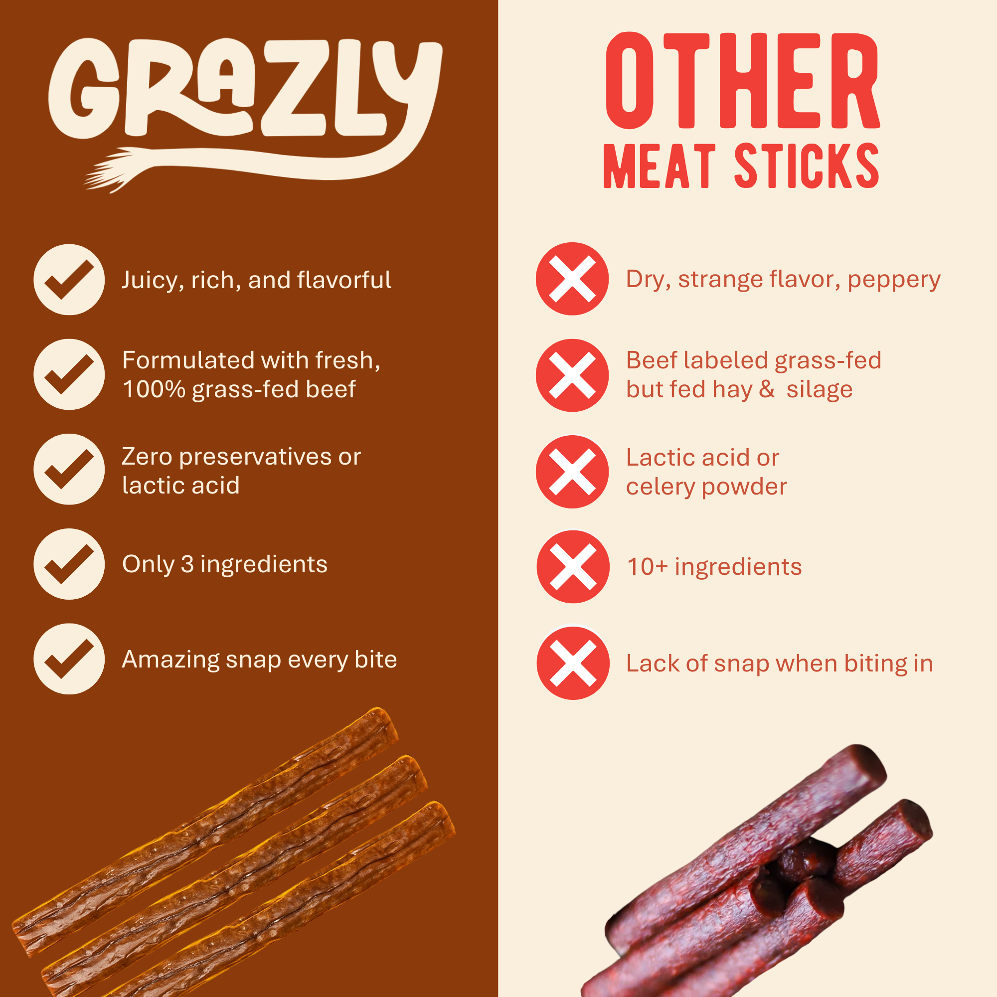 Plain Beef Meat Sticks - New Customer Deal