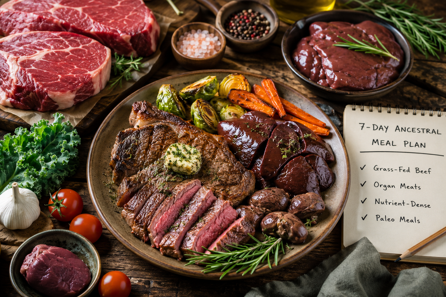 7-Day Ancestral Nutrition Meal Plan: Grass-Fed Beef & Organ Meats