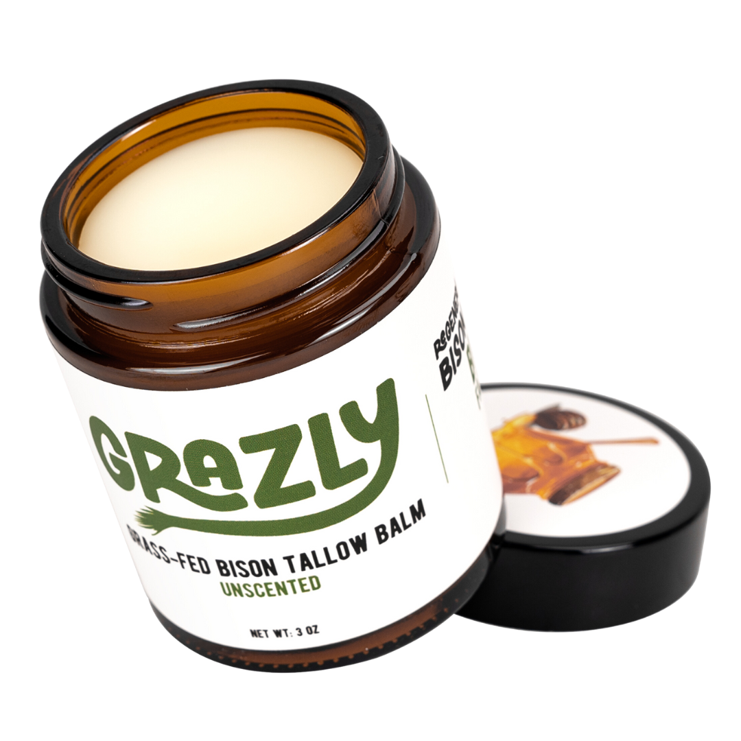 Bison Tallow & Manuka Honey Moisturizing Balm - 100% Grass-Fed & Finished