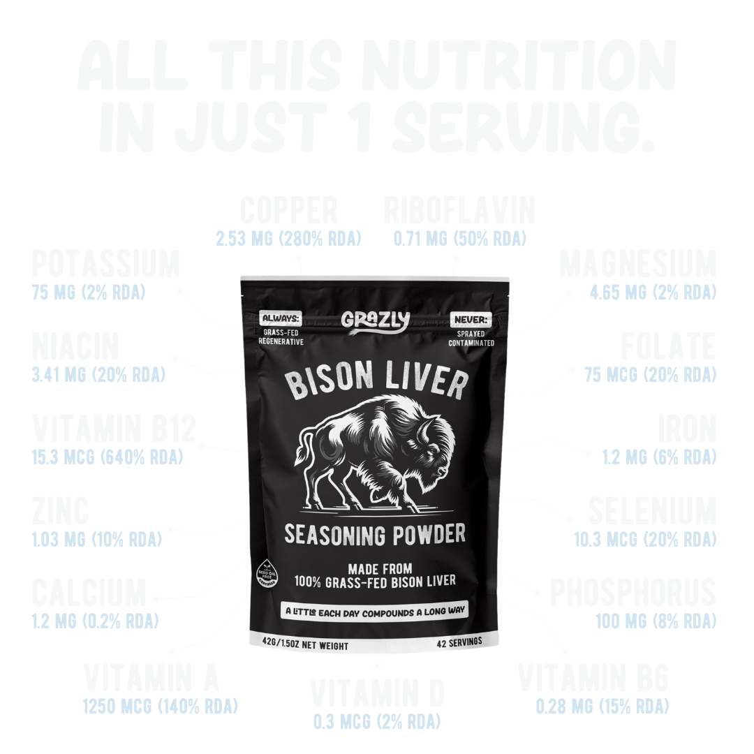 Bison Liver Seasoning Powder - 100% Grass-Fed & Regenerative