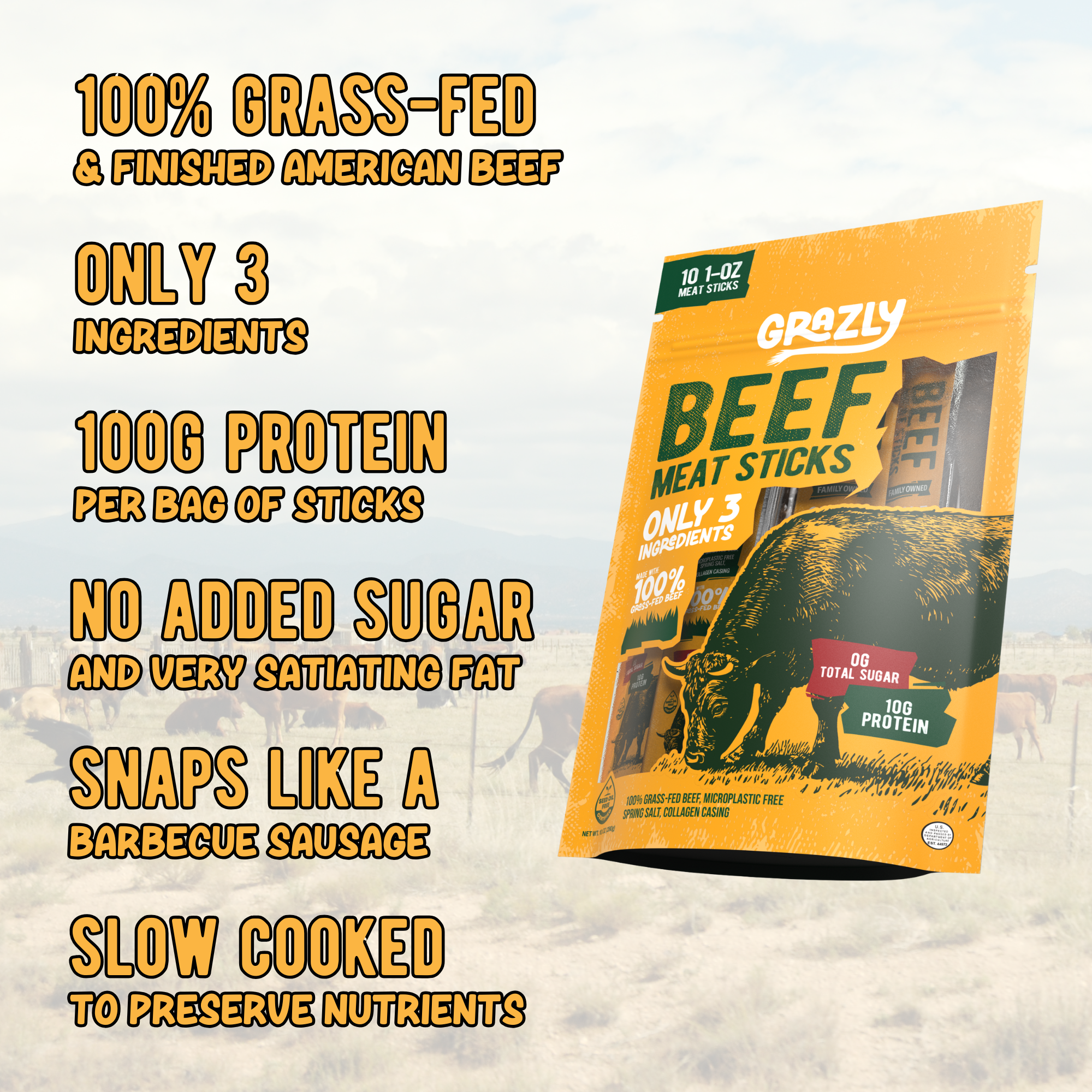 Plain Beef Meat Sticks