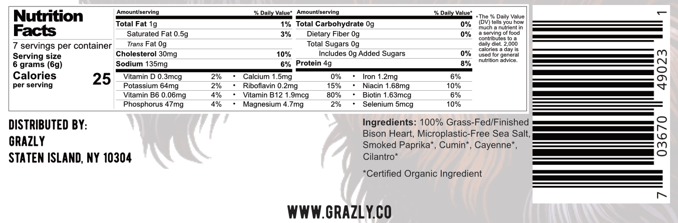 "Smoky Barbecue" Bison Heart Crisps - Organic Spices